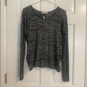 Preowned Rag & Bone Women Black Grey Space Dye Open Back Crossover Top Size XS/S
